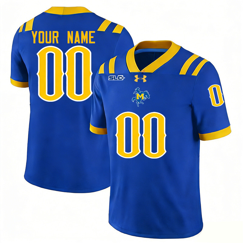 Custom McNeese Cowboys Name And Number Football Jerseys-Royal